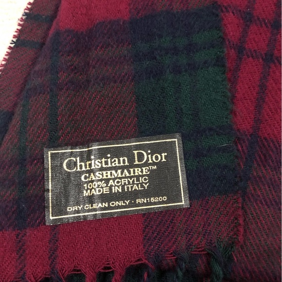 Christian Dior Cashmaire Plaid Scarf - Picture 5 of 5